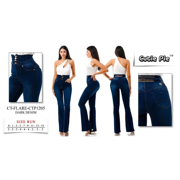 WAIST 29 IN, SIZE 9 CTP FLARE JEANS STRETCH DENIM BLUE  9-1 CTP1206,  JEANS - Picture 9 of 12